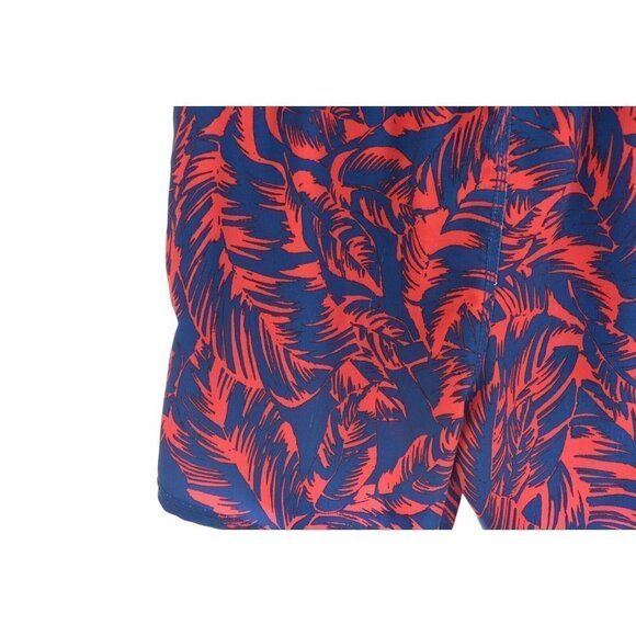Sperry Mens Sz L Swim Trunks Board Shorts Palm Print Navy Blue Red Pockets - Picture 4 of 9